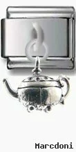 Antique Teapot Dangle Silver Charm