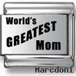 World’s Greatest Mom Laser Charm