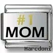 #1 MOM Gold and Black Laser Charm V.1