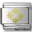 Abstract Leaf Wreath Gold Laser Charm