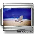 Beach Chair on Empty Beach Photo Charm