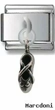 Ballet Shoe Sterling Silver Italian Charm