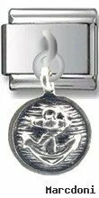 Anchor in Circle Sterling Silver Italian Charm