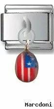 American Flag Sterling Silver Italian Charm