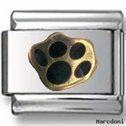 Dog Black Paw Italian Charm