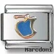 Blue Apple With Bite Italian Charm