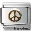 Gold Peace Symbol Italian Charm