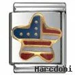 American Flag Star Italian Charm 13mm