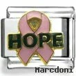 Hope Pink Ribbon Enamel Charm