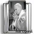 Black and White Photo of Pope John Paul II Praying