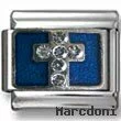 Silver Zirconia Cross Italian Charm