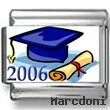 2006 Graduation Cap and Diploma Photo Charm